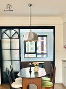 French Cream-Style Fabric E27 Pendant Light Chandelier for Bedroom & Living Room by Ljojo