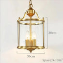 American Country Hanging Lamp Bronze Glass Chandeliers by Ljojo for Living Dinner Room Corridor