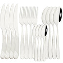 Ljojo 16-Piece Stainless Steel Gold Cutlery Set - Mirror Finish