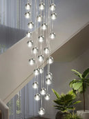 Ljojo Luxury Crystal Spiral Staircase Chandelier for Duplex Loft Living Room