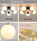 Ljojo Milk White Glass Ball Chandelier Ceiling Lights