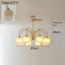 Lily Of The Valley Flower Copper Chandelier - Modern Minimalist Bedroom Hanging Lamp by Ljojo