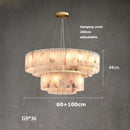 New Marble Pattern LED Chandelier Modern Suspension Lighting for Living Room by Ljojo