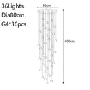 Modern Glass Crystal Chandelier Adjustable Nordic Stairs Light by Ljojo