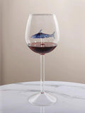 Ljojo 10oz 3D Shark Red Wine Goblet Cup in Pink, White, Blue, Grey