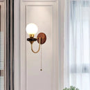 French Retro Wall Lamp Solid Wood Lighting for Bedroom & Living Room by Ljojo