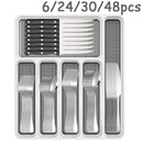 Ljojo 48-Piece Stainless Steel Tableware Set with Storage Box