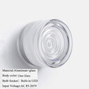 Round Glass LED Wall Lamp Sconce Light for Bedroom Living Room by Ljojo