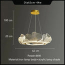 Ljojo Modern Acrylic Petal Pendant Light with LED Ring for High Light Ambiance