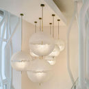 Ljojo Minimalist LED Ceiling Chandelier Egg Moon Design Pendant Light for Bedroom Dinning Room