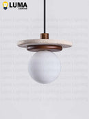Yellow Travertine Stone Pendant Light Chandelier for Kitchen Island Home Decor by Ljojo