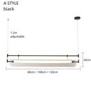 Ljojo Modern Chandelier: Long Acrylic LED Pendant Light for Dining Table and Office Decor