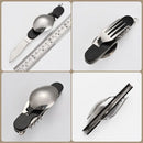 Ljojo 4-in-1 Stainless Steel Pocket Utensil Set for Outdoor Camping
