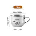 Ljojo Mini Stainless Steel Kids Tumbler Handle Milk Coffee Mug Drinkware