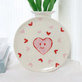 Ljojo 10oz Heart Pattern Ceramic Coffee Mug with Handle, Unique Design, Lovely Gift