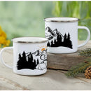 Enamel Mountain Mug with Handle by Ljojo. Best Camping Gift for Outdoor Lovers