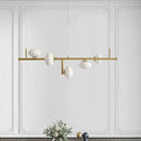 Ljojo Linear LED Glass Globe Pendant Light for Kitchen Dining Living Room