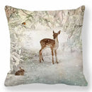 Ljojo Merry Christmas Cotton Linen Pillowcase Home Decor Happy New Year