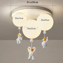 Ljojo Modern LED Astronaut Balloon Chandelier for Children's Nursery Room Decor