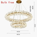 Ljojo Luxury Crystal LED Chandelier Circular Pendant Lamp - Modern Designer Lighting