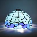 Blue Baroque 12-Inch Stained Glass Lampshade Replacement for Torchiere Floor Lamp - Ljojo