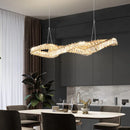Ljojo Luxury K9 Crystal Pendant Light, Gold Plated Metal, LED Dimmable, Irregular Hanging Lamp