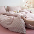 Ljojo Luxury Cotton Stripe Duvet Cover Set - Yarn-Dyed Bedding Set