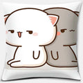 Cute Mocha Mochi Peach Cat Pillowcase for Sofa and Car Decor, Home by Ljojo, 45x45cm