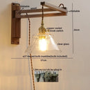 Ljojo LED Wood Glass Wall Lamp Modern Nordic Style for Home Decor