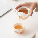 Ljojo 160ML Quick Cup Travel Tea Set with Storage Bag, Kung Fu Teapot Teacup