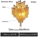 Ljojo Large Luxury Tassel Chain Chandelier Lamp for Living Dining Room Loft Villa Decor