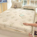 Ljojo 100% Cotton Mattress Protector Cover - Single Piece, Non-slip, Dustproof