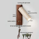 Ljojo LED Wall Light Indoor Up Down Rotate Yellow Travertine Wood Reading Lamp