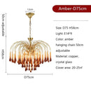 Ljojo French Luxury Crystal Chandelier Retro Glass Ceiling Pendant Lighting Bedroom Fixture
