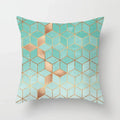 Light Blue Green Mint Geometric Print Boho Pillowcase Set by Ljojo