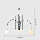 Ljojo Geometric Chandelier Glass Pendant Light - Modern Ceiling Suspension Lamp for Living Dining Room