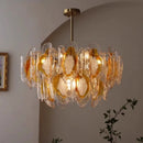 French Amber Glass Chandelier for Living Rooms & Bedrooms by Ljojo: Elegant Villa Hall Lighting