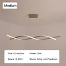 Ljojo Modern Led Pendant Lamp Dimmable Black Gold Chandelier for Dining Living Bedroom