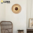 Modern Natural Stone Wall Light Sconce Dark Wood 25cm Atmosphere Lamp by Ljojo for Foyer Dining Bedroom