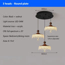 Ljojo Vintage Water Drop Pendant Chandelier, Walnut LED Light for Restaurant Bedroom Bar