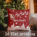 Christmas Red Deer & Merry Words Pattern Pillow Cover by Ljojo for Sofa Bedroom Car
