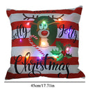 Ljojo LED Christmas Cushion Cover Merry Santa Claus Snowman Pillow Home