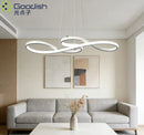 Nordic LED Pendant Lights: Serpentine Golden Ring Chandelier for Living Room by Ljojo