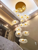 LED Lotus Leaf Design Staircase Chandelier - Modern, Long, Villa - Ljojo
