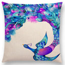 Cute Cat Moon Night Wonderland Witch Halloween Dance Pillow Cover by Ljojo