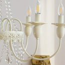 French Romantic White Led Chandelier Bedroom E14 Pendant Light Creamy Luminarias - Ljojo.
