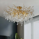 Gold LED Crystal Chandelier - Nordic Luxury Large Ceiling Light for Living Room by Ljojo