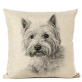 Cute Bulldog Hand-Painted Linen Pillowcase by Ljojo Teddy Collection