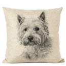 Cute Bulldog Hand-Painted Linen Pillowcase by Ljojo Teddy Collection