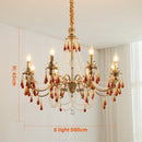 French Red Crystal Chandelier Pendant Light by Ljojo - Luxury Copper E14 LED Hanging Lamp